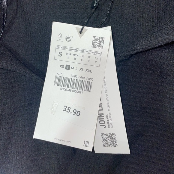 Zara Textured Collared Top with Tie Waist - Picture 4 of 6